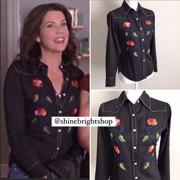 Tops - RARE Early 2000s Vintage Western Embroidered Shirt ASO Lorelai in Gilmore Girls